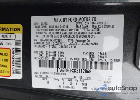 2019 Ford Mustang Gt from USA, damaged, VIN 1FA6P8CFXK5112868